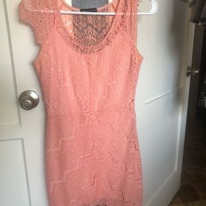Coral lace dress